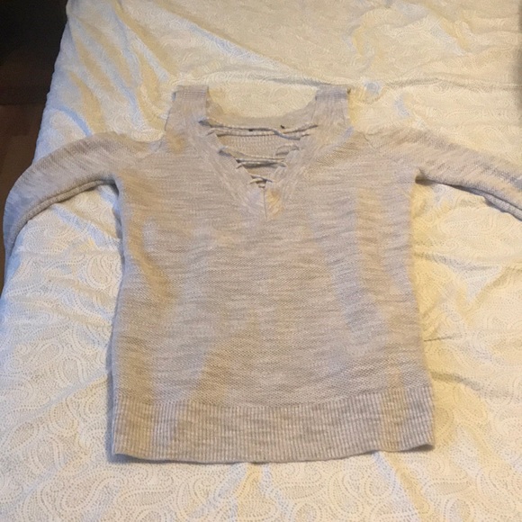 Express Cold shoulder reversible sweater - Picture 1 of 2